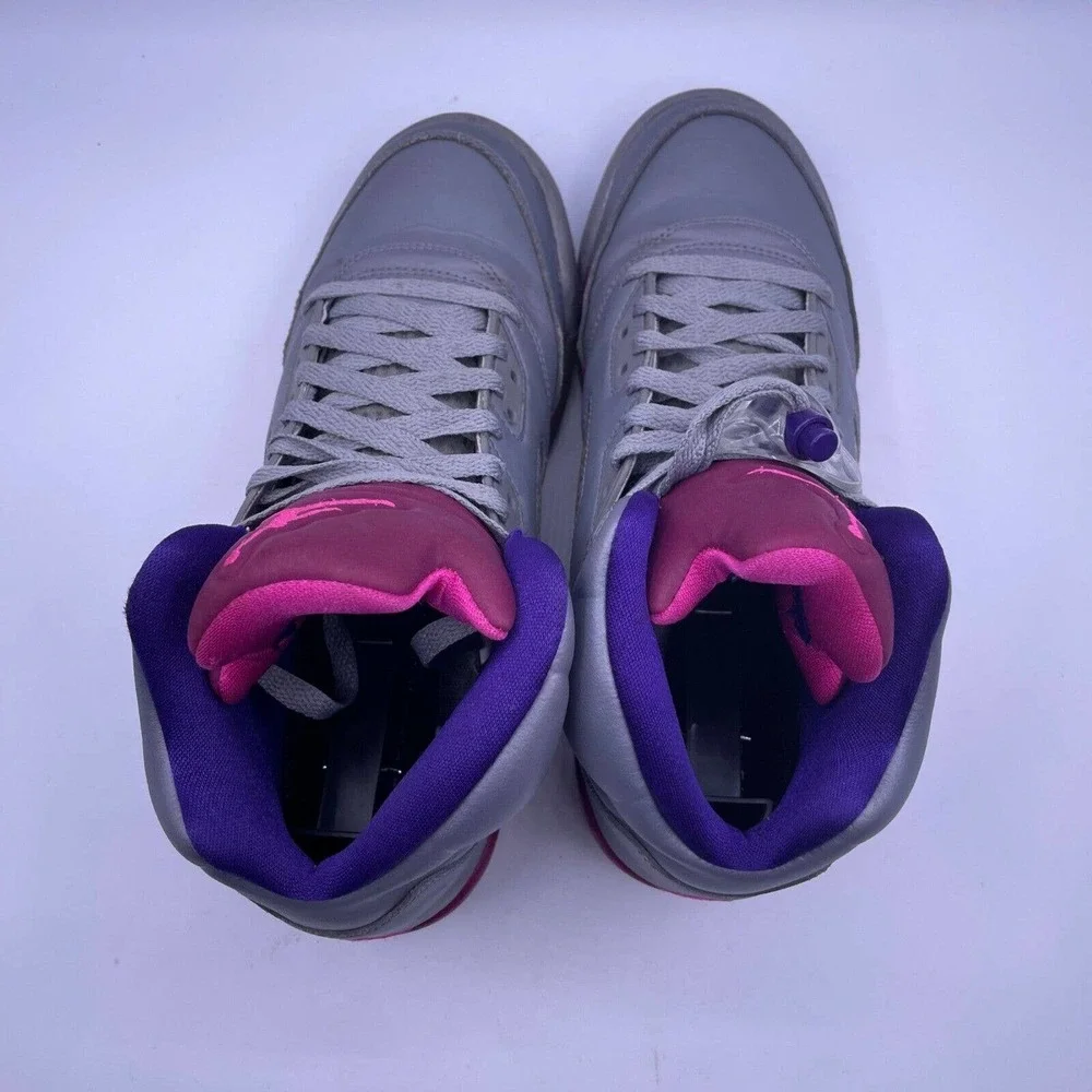 Nike Jordan Retro 5 Cement Grey Pink Shoes Athletic Womens Size 8.5 Kids Youth 7 - Picture 7 of 9
